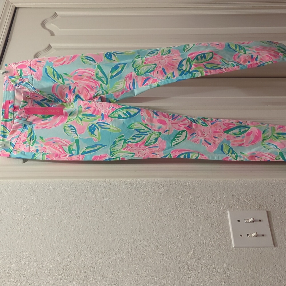 NWT Lilly Pulitzer Kelly high rise skinny ankle pants totally blossom size 4